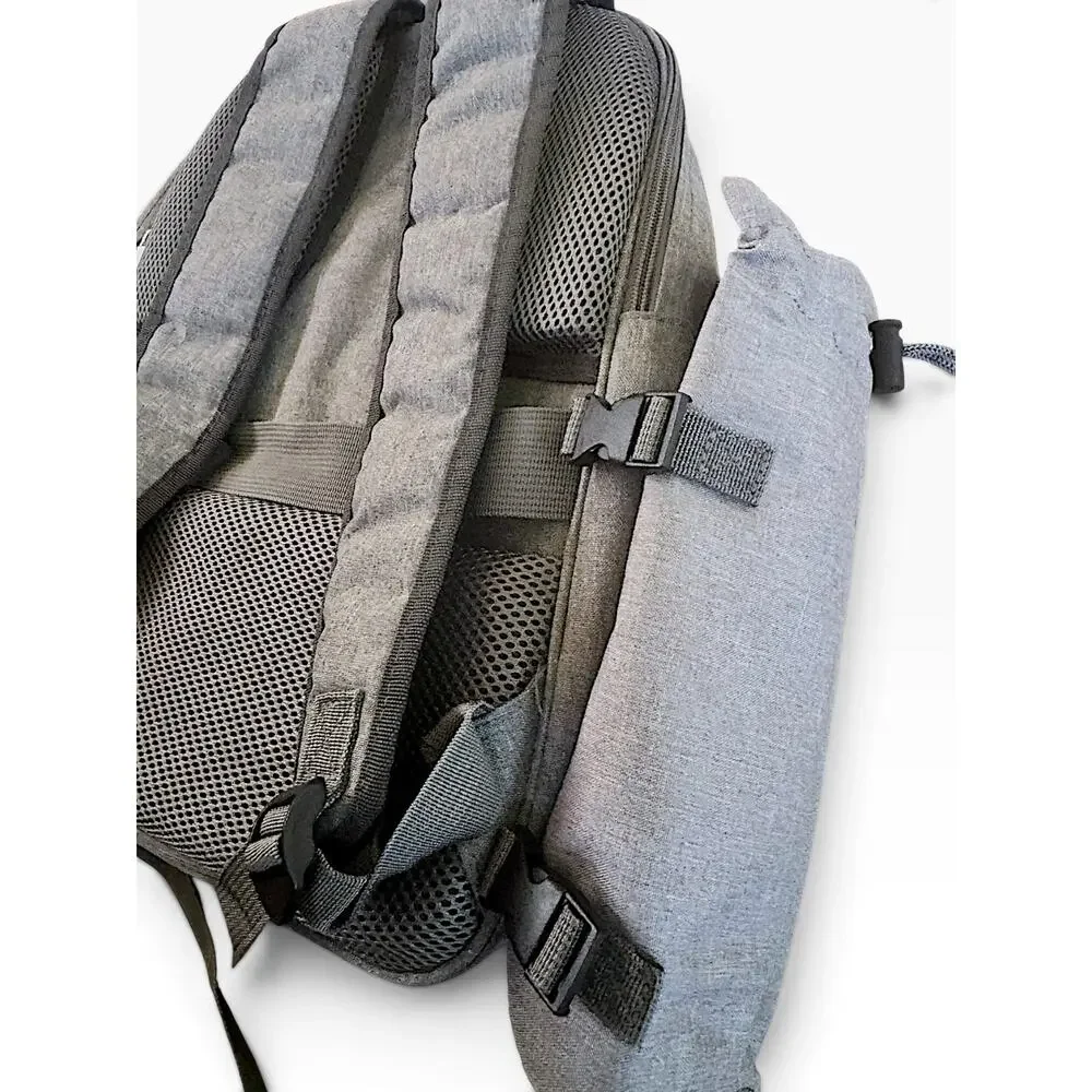 Insulated Cooler Backpack Gray Picnic Beach Camping Bag Bottle Holder